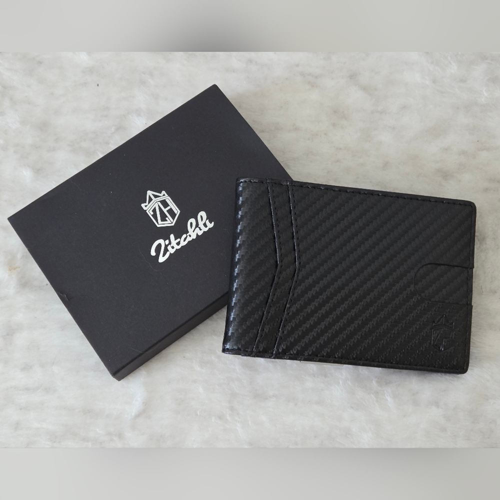 Zitahli Men's Black Wallet Billfold With Clip
